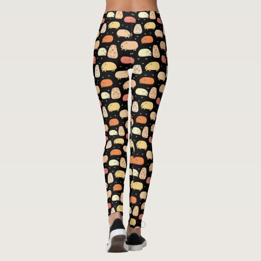 Cute Black Pig Pattern Leggings (Achterkant)