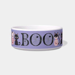 Cute Black Pink Purple Halloween Boo Cat Feeding Voerbakje