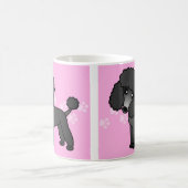 Cute Black Podle Cartoon - Roze handdruk Koffiemok (Center)