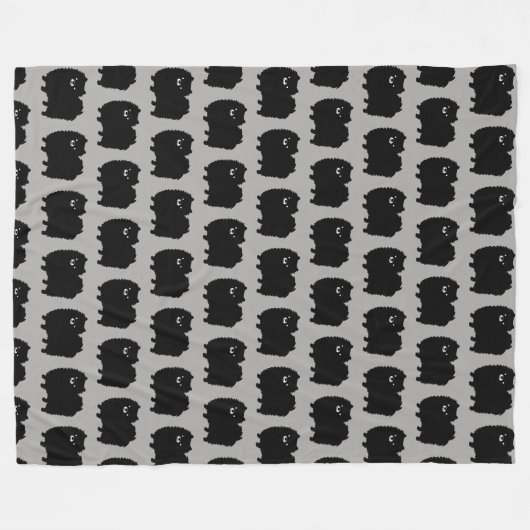 Cute Black Pomeranian Dogs Pattern Fleece Deken (Voorkant (Horizontaal))