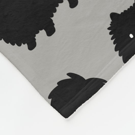 Cute Black Pomeranian Dogs Pattern Fleece Deken (Hoek)