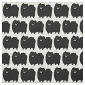 Cute Black Pomeranian Dogs Pattern Stof (Swatch)