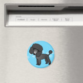 Cute Black Poodle Cartoon Magneet (Insitu (Vaatwasser))