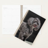 Cute Black Poodle Dog Head glimlachen Planner (Display)