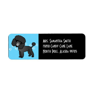 Cute Black Poodle Etiket