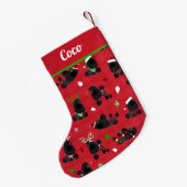 Cute Black Poodles Kerstmis Kleine Kerstsok (Achterkant (Hangend))