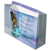 Cute Black Princess Birthday Large Cadeautasje (Voorkant Gekanteld)