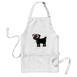 Cute Black Pug Apron/Art Smock Standaard Schort