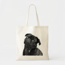 Cute Black Pug Canvas tas
