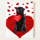 Cute Black Pug die Happy Valentine's dag wenst Planner (Achterkant)