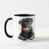 Cute Black Pug Dog Animal Pets art. Mok (Links)