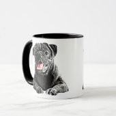 Cute Black Pug Dog Animal Pets art. Mok (Voorkant links)