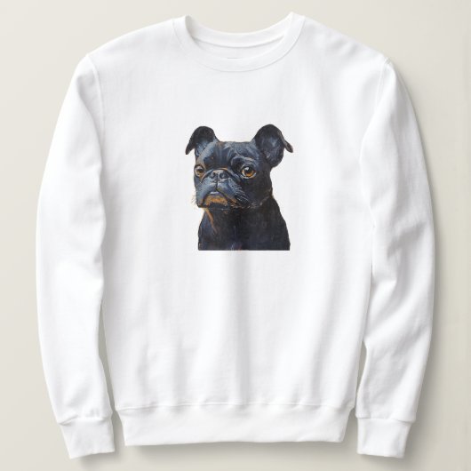 Cute Black Pug Dog Art Sweatshirt – Cozy Pet Lover (Design voorkant)