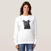 Cute Black Pug Dog Art Sweatshirt – Cozy Pet Lover (Voorkant volledig)