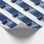 Cute Black Pug Dog Kerstkerstkerstkerstkerstkerstk Cadeaupapier (Hoek)