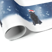 Cute Black Pug Dog Kerstkerstkerstkerstkerstkerstk Cadeaupapier (Rol Hoek)