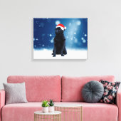 Cute Black Pug Dog Kerstkerstkerstkerstkerstkerstk Canvas Afdruk (Insitu (Woonkamer))