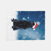 Cute Black Pug Dog Kerstkerstkerstkerstkerstkerstk Fleece Deken (Voorkant (Horizontaal))