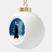 Cute Black Pug Dog Kerstkerstkerstkerstkerstkerstk Keramische Bal Ornament (Rechts)
