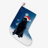 Cute Black Pug Dog Kerstkerstkerstkerstkerstkerstk Kleine Kerstsok (Voorkant (Hangend))