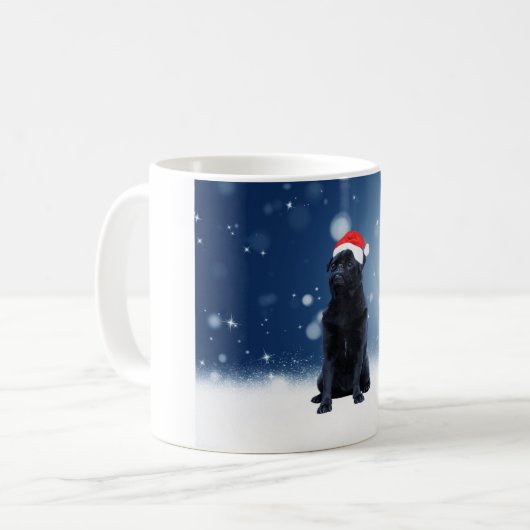 Cute Black Pug Dog Kerstkerstkerstkerstkerstkerstk Koffiemok (Voorkant links)