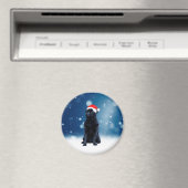 Cute Black Pug Dog Kerstkerstkerstkerstkerstkerstk Magneet (Insitu (Vaatwasser))