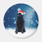 Cute Black Pug Dog Kerstkerstkerstkerstkerstkerstk Magneet (Voorkant)