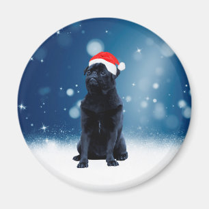 Cute Black Pug Dog Kerstkerstkerstkerstkerstkerstk Magneet