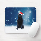 Cute Black Pug Dog Kerstkerstkerstkerstkerstkerstk Muismat (Met muis)