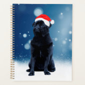 Cute Black Pug Dog Kerstkerstkerstkerstkerstkerstk Planner (Voorkant)