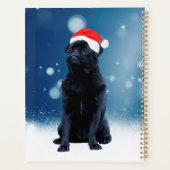 Cute Black Pug Dog Kerstkerstkerstkerstkerstkerstk Planner (Achterkant)