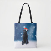 Cute Black Pug Dog Kerstkerstkerstkerstkerstkerstk Tote Bag (Voorkant)