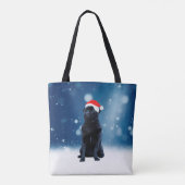 Cute Black Pug Dog Kerstkerstkerstkerstkerstkerstk Tote Bag (Achterkant)
