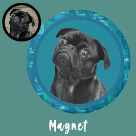 Cute Black Pug Face Charm | Unique Custom Dog Love Magneet