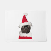 Cute Black Pug in kerstkerstkerstkerstkerstkerstke Deurmat (Voorkant)