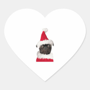 Cute Black Pug in kerstkerstkerstkerstkerstkerstke Hart Sticker