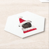 Cute Black Pug in kerstkerstkerstkerstkerstkerstke Kartonnen Onderzetters (Schuin)