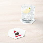 Cute Black Pug in kerstkerstkerstkerstkerstkerstke Kartonnen Onderzetters (Insitu)