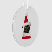 Cute Black Pug in kerstkerstkerstkerstkerstkerstke Ornament (voorkant)