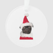 Cute Black Pug in kerstkerstkerstkerstkerstkerstke Ornament (voorkant)