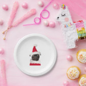 Cute Black Pug in kerstkerstkerstkerstkerstkerstke Papieren Bordje (Feest)