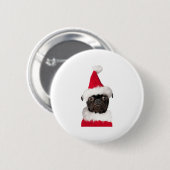 Cute Black Pug in kerstkerstkerstkerstkerstkerstke Ronde Button 5,7 Cm (Voorkant /achterkant)
