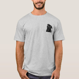 Cute Black Pug Mannen Basic Light Grey T-Shirt