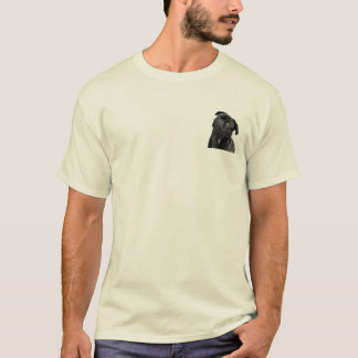 Cute Black Pug Mannen Basic Natural T-Shirt