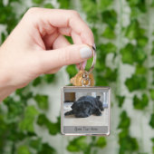 Cute Black Pug Puppy Sleutelhanger (Hand)