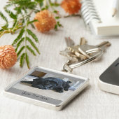 Cute Black Pug Puppy Sleutelhanger (Zijkant)