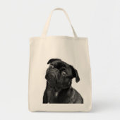 Cute Black Pug Shopping Canvas tas (Voorkant)
