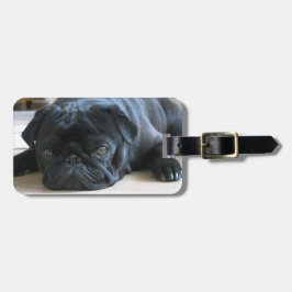 Cute Black Pug Sleeping Bagagelabel