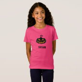 Cute Black Pumpkin, aangepaste naam Halloween T-shirt (Voorkant volledig)