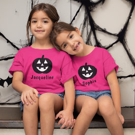 Cute Black Pumpkin, aangepaste naam Halloween T-shirt